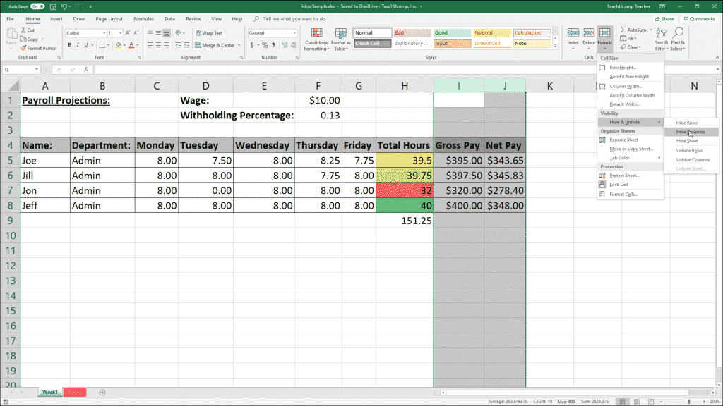 hide and unhide rows in excel click excel for mac